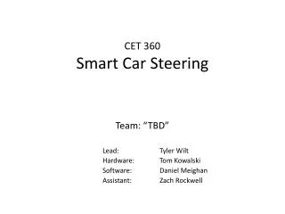 CET 360 Smart Car Steering