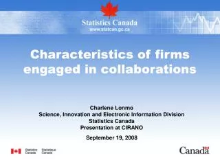 Characteristics of firms engaged in collaborations