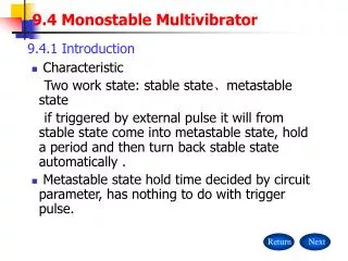 9.4 Monostable Multivibrator