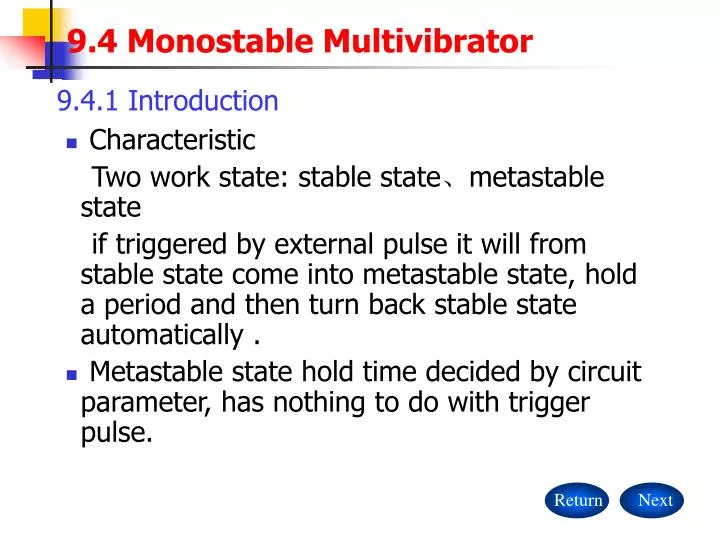 9 4 monostable multivibrator