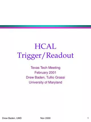 HCAL Trigger/Readout