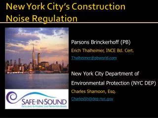 New York City’s Construction Noise Regulation