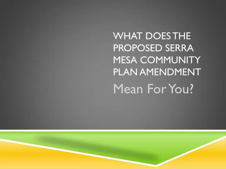 what does the proposed serra mesa community plan amendment