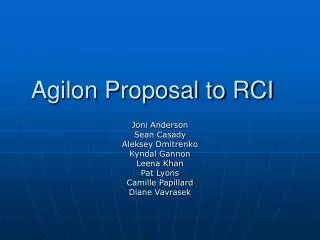 Agilon Proposal to RCI