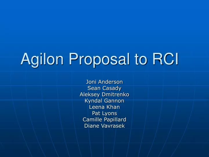 agilon proposal to rci