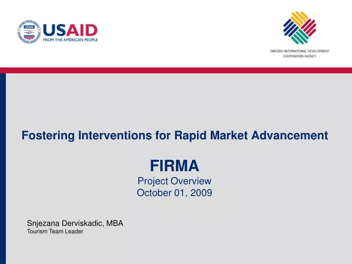 fostering interventions for rapid market advancement firma project overview october 01 2009
