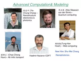 Advanced Computation&amp; Modeling