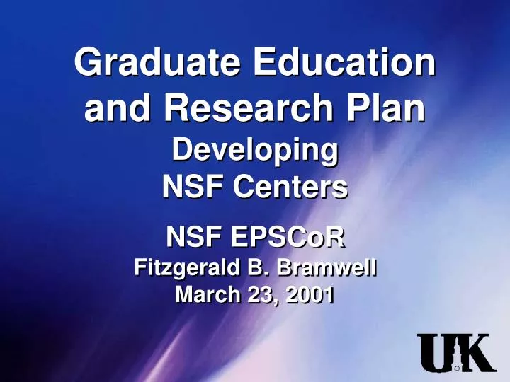 graduate education and research plan developing nsf centers