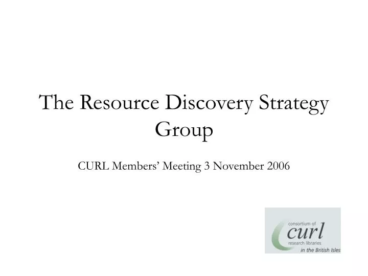 the resource discovery strategy group