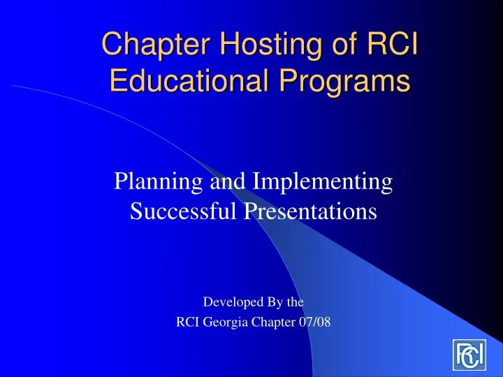 chapter hosting of rci educational programs