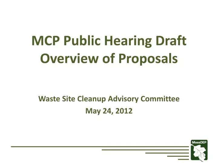 mcp public hearing draft overview of proposals