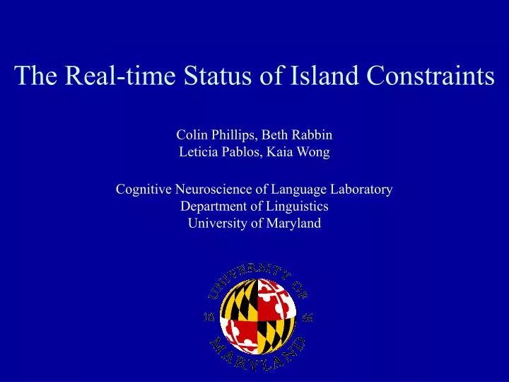 the real time status of island constraints