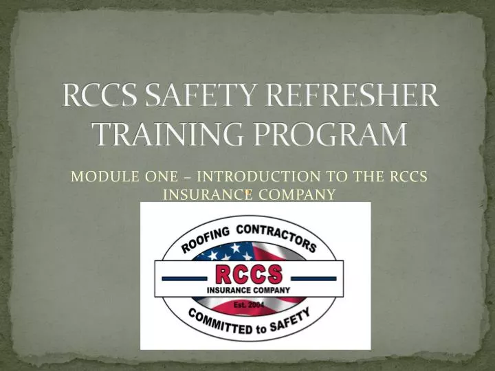 rccs safety refresher training program