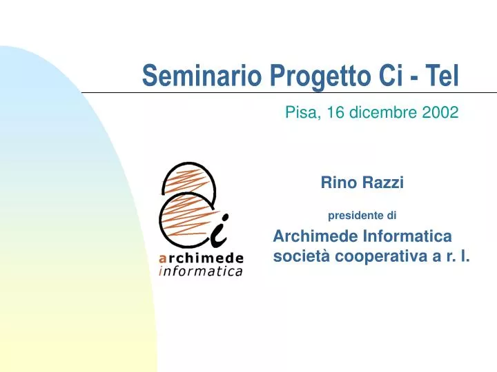 seminario progetto ci tel