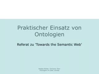 praktischer einsatz von ontologien