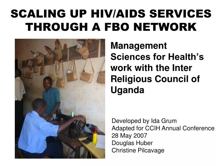 scaling up hiv aids services through a fbo network