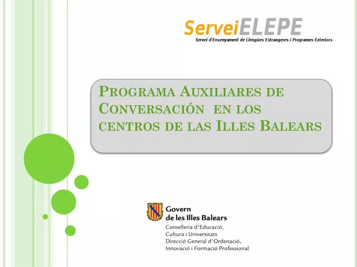 programa auxiliares de conversaci n en los centros de las illes balears