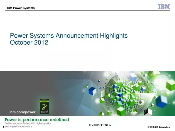 power systems announcement highlights october 2012