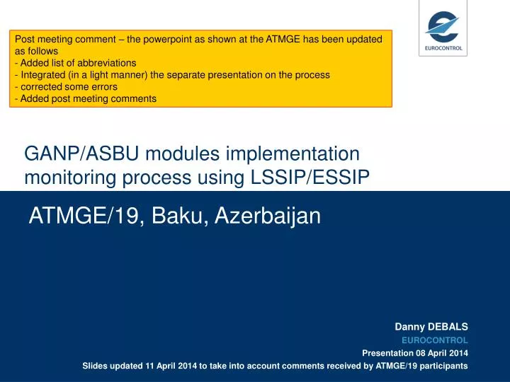 ganp asbu modules implementation monitoring process using lssip essip