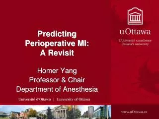 Predicting Perioperative MI: A Revisit