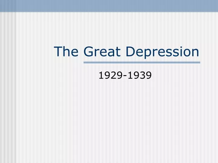 the great depression