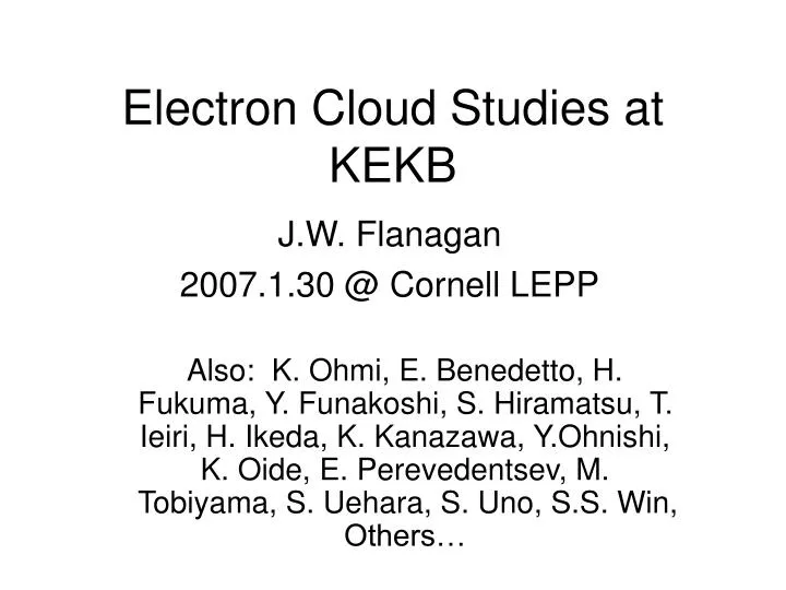 electron cloud studies at kekb