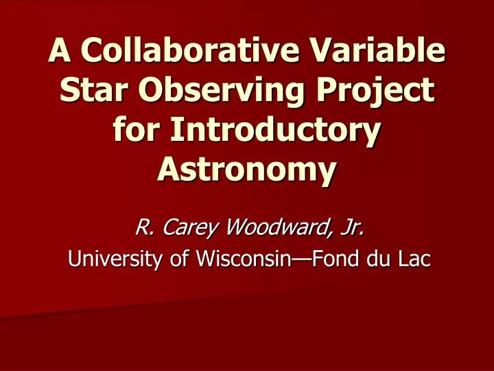 a collaborative variable star observing project for introductory astronomy