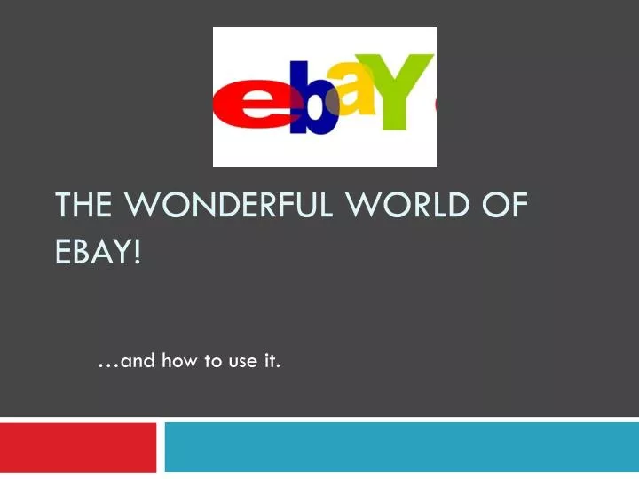 the wonderful world of ebay