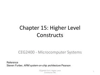 Chapter 15: Higher Level Constructs