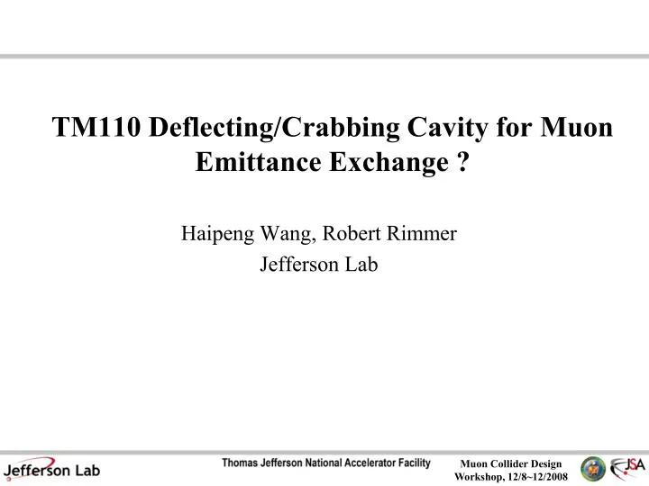 tm110 deflecting crabbing cavity for muon emittance exchange