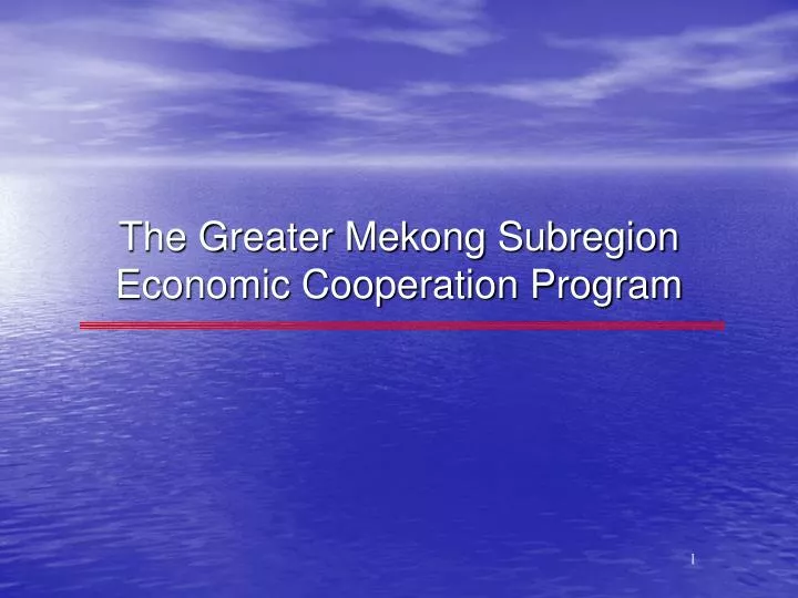 the greater mekong subregion economic cooperation program