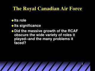 The Royal Canadian Air Force