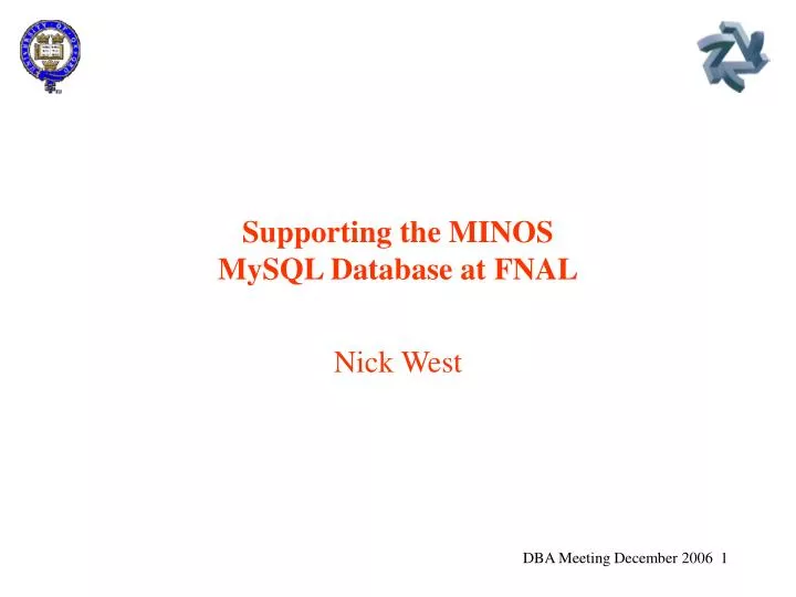 supporting the minos mysql database at fnal