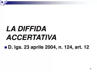 la diffida accertativa
