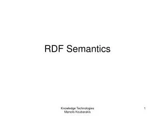 RDF Semantics