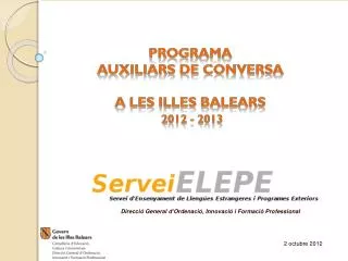 programa auxiliars de conversa a les illes balears 2012 2013