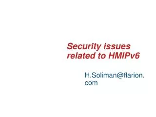 Security issues related to HMIPv6