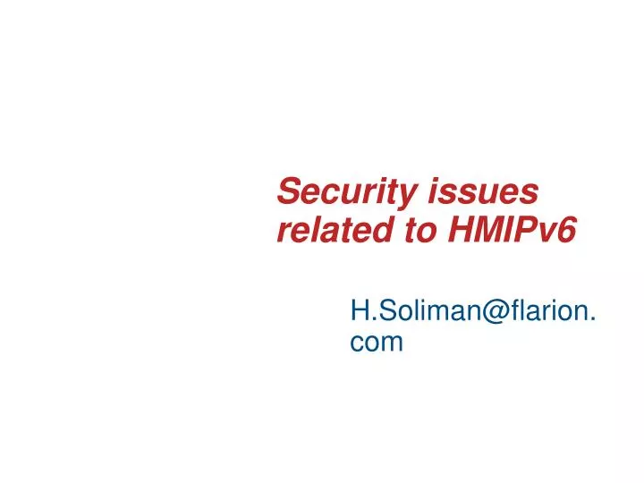 security issues related to hmipv6