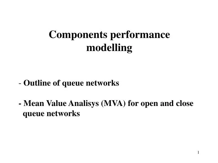 components performance modelling