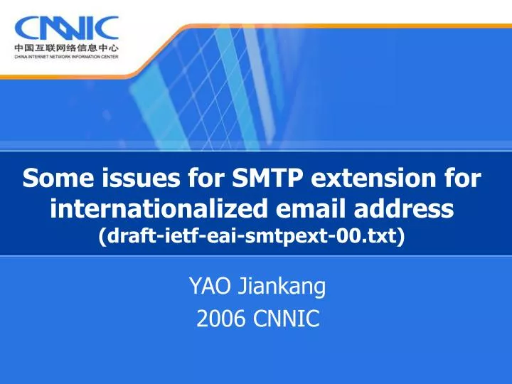 some issues for smtp extension for internationalized email address draft ietf eai smtpext 00 txt