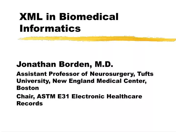 xml in biomedical informatics
