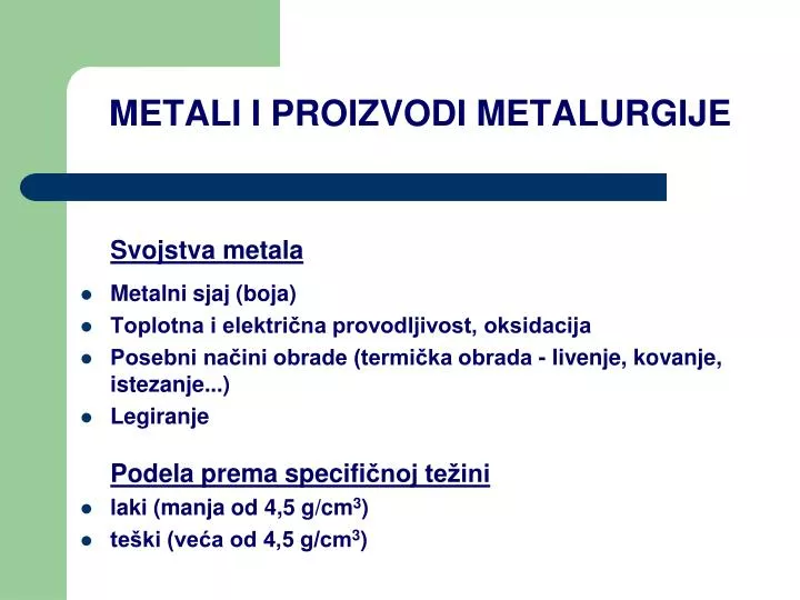 metali i proizvodi metalurgije