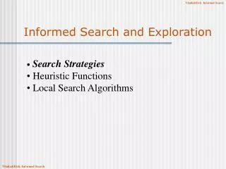 Informed Search and Exploration