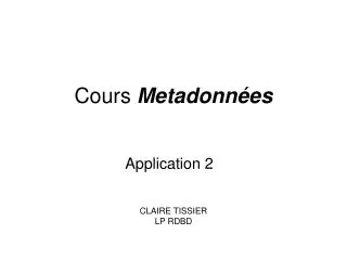 cours metadonn es