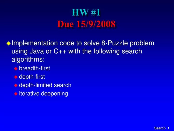 hw 1 due 15 9 2008