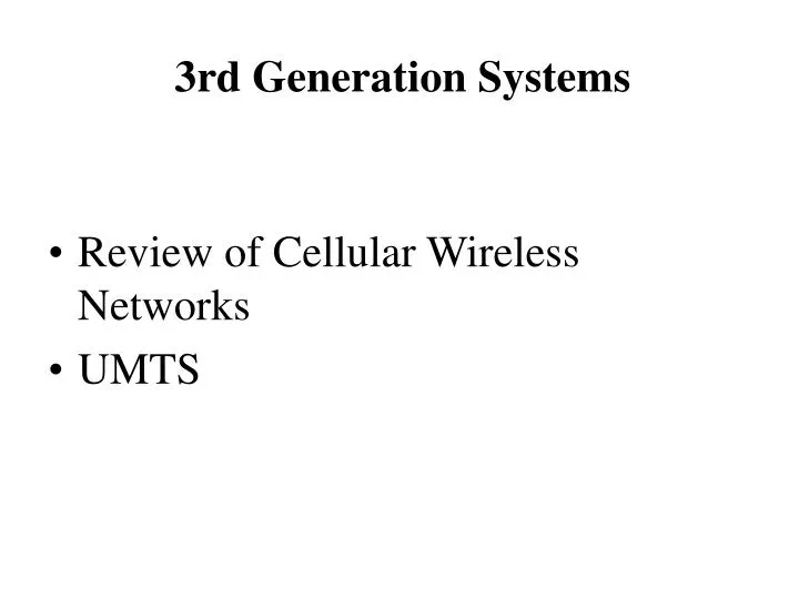 3rd generation systems