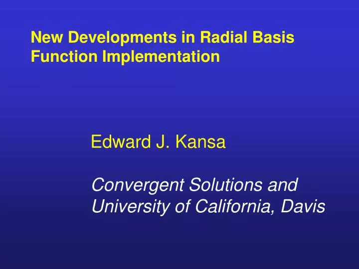 new developments in radial basis function implementation