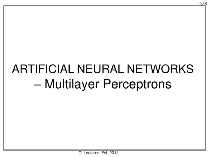 artificial neural networks multilayer perceptrons