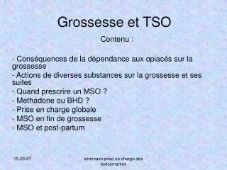 grossesse et tso