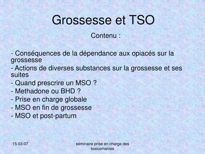 grossesse et tso